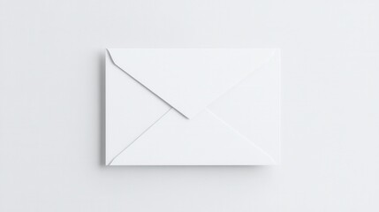Blank white envelope on a white background