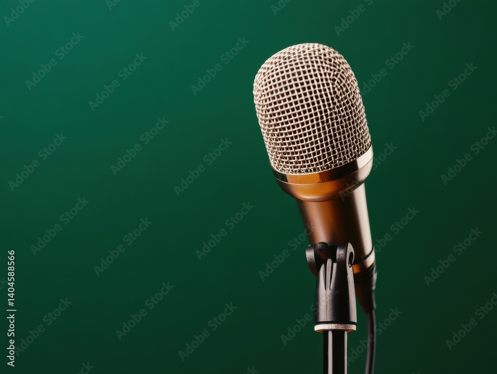 Leinwandbilder Metallic Sonic Gateway Professional Dynamic Microphone Elevating Creative Performance in Modern Music Production and Digital Content Creation
