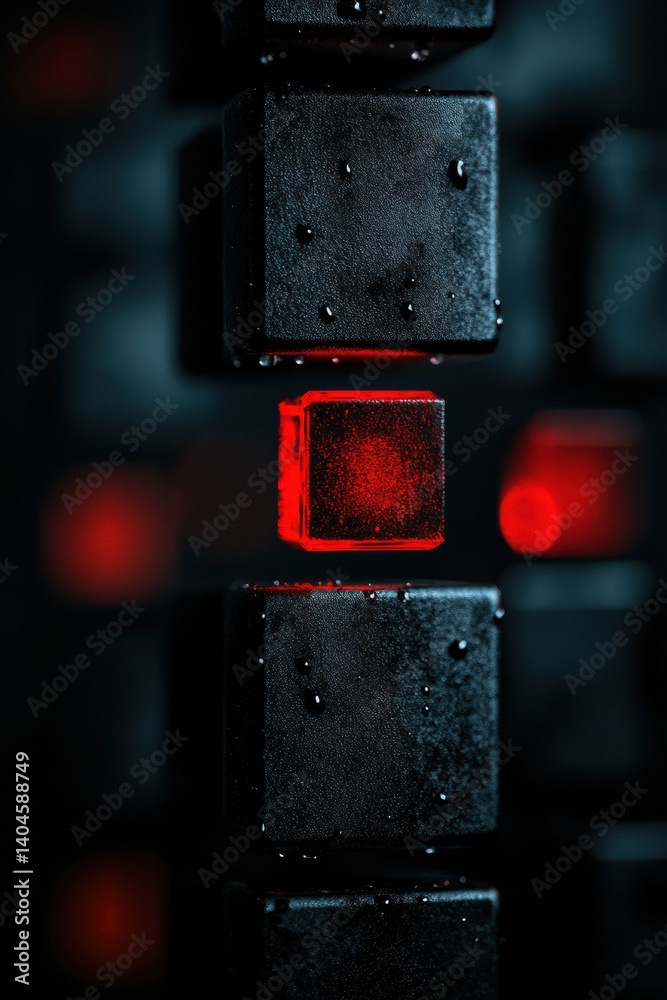 Aufkleber Cybersecurity Data Grid Futuristic Digital Protection Matrix with High-Contrast Illumination - Immersive Threat Detection and Innovative Network Security Visualization