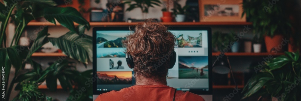 Leinwandbilder hybrid workspace evolution immersive digital productivity with biophilic design - gen z creative pro