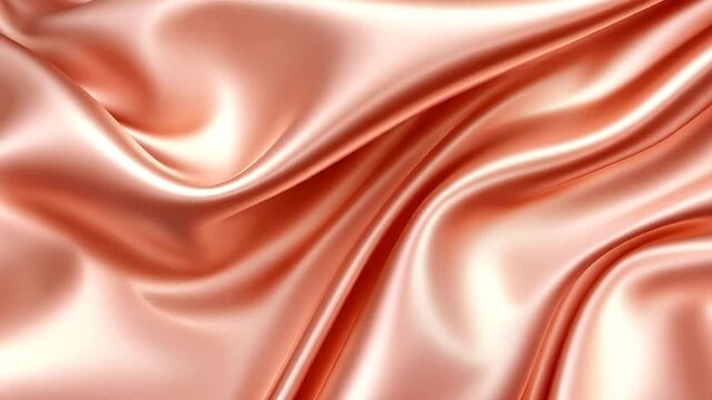 Elegant Rose Gold Silk Drapery: Luxurious Texture and Smooth Waves