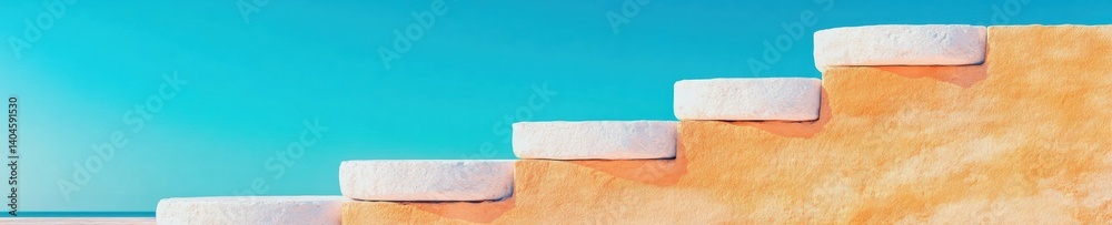 Poster scalable growth dynamics minimalist gradient stepping stones visualizing strategic business expansio