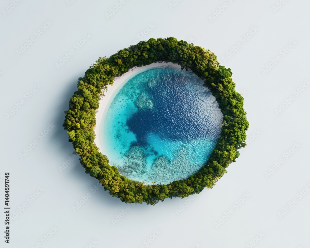 Poster regenerative design paradigm circular island ecosystem visualizing sustainable tourism and holistic 