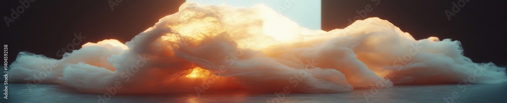 Poster Ethereal Cloud Luminescence Cinematic Digital Art Capturing Surreal Atmospheric Dynamics in Hyper-Realistic 8K Environmental Visualization