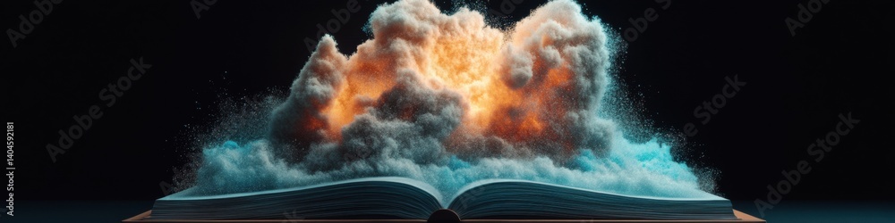 Aufkleber Digital Learning Revolution Immersive Knowledge Transformation - AI-Powered Educational Technology Visualizing Information Dynamics in Adaptive Learning Landscapes