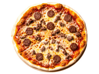 Deliciously crafted sausage pizza with melted cheese and golden crust, perfect for any meal or celebration