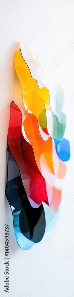 Poster Immersive UX Design Transparent Glass Performance Dashboard Visualizing Emotional Analytics and Colorful Digital Transformation for Modern Business Intelligence
