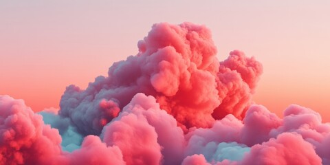 Dreamscape Horizons Ethereal Cloud Formations in Coral and Salmon Gradients - Immersive Digital Design Inspiration for Creative Platforms and Minimalist Aesthetic Storytelling