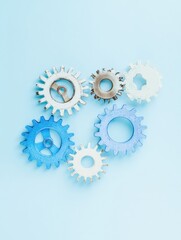 Systech Synergy Next-Gen Digital Transformation Visualization with Interconnected Gears Showcasing Adaptive AI-Powered Business Ecosystem Innovation