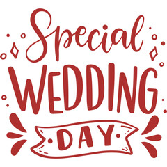 vector illustration of special wedding day text in stylish font