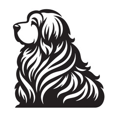 Fototapeta premium Akbash silhouette black and white vector icon