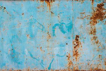 rusted blue sheet steel texture with dust layer