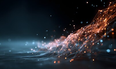 Abstract Orange and Blue Energy Flow