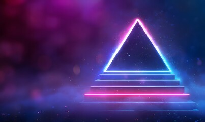 Neon Triangle Stage with Steps
