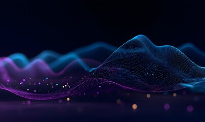 Abstract Purple and Blue Energy Waves