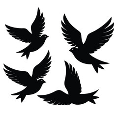 Bird group vector silhouette  collection