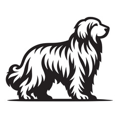 Fototapeta premium Akbash silhouette black and white vector icon