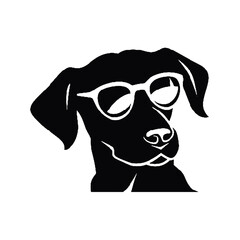   dog wear glasses silhouette