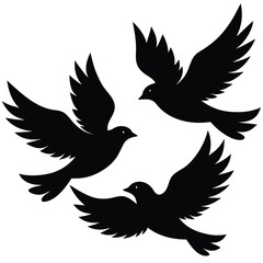 Obraz premium Bird group vector silhouette collection