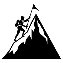 Mountain man vector silhouette collection