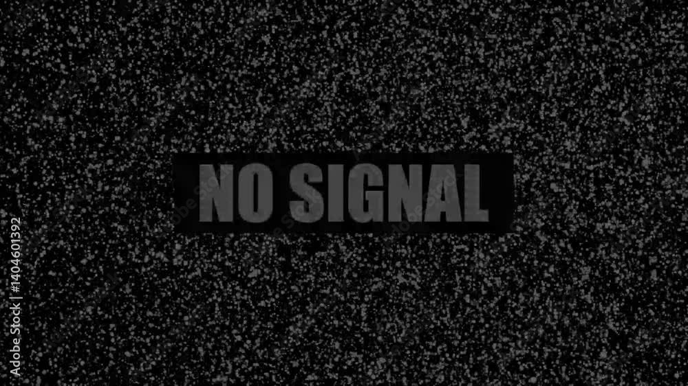 Poster no signal static television screen effect animated background for transitions and compositing