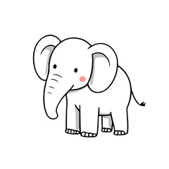 Naklejka premium Minimalist abstract elephant in expressive pose, grey and pink, dynamic silhouette against black background with copy space