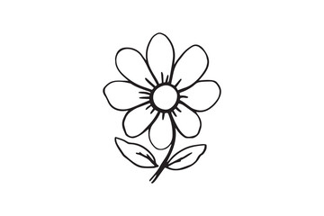 Zinnia black line art