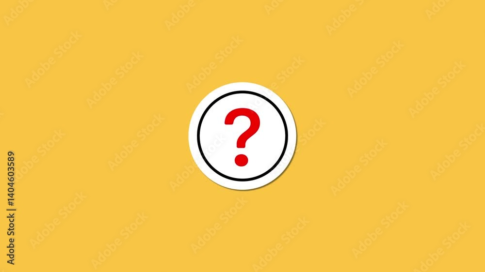 Poster question mark animation for learning and presentation visuals.question mark animation with yellow ba