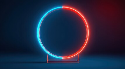 Obraz premium Radiant neon light illuminating a decision wheel that spins with dynamic choices in a captivating setting