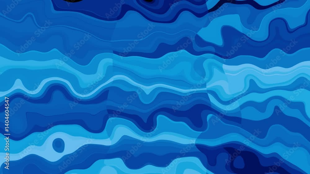 Poster blue wavy pattern animation with fluid movement and depth effects.blue abstract wavy pattern backgro