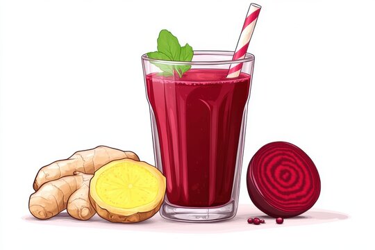Refreshing Beet Ginger Lemon Juice Healthy Drink
