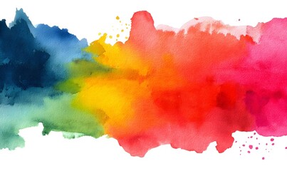 Vibrant Watercolor Abstract Background Rainbow Hues Colorful Design Artistic Painting Texture Modern Style Summer Feeling Bright Colors Bold Strokes  