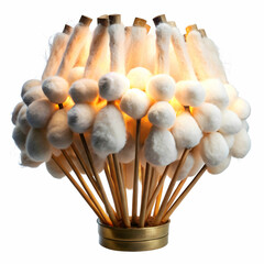 cotton wicks for lamp on white background