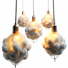 cotton wicks for lamp on white background