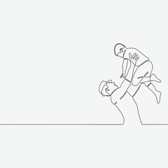 Beige and Brown Minimalist Line Art Father's Day