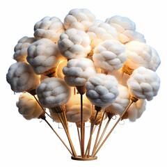 cotton wicks for lamp on white background