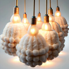 cotton wicks for lamp on white background