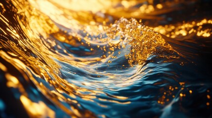 Golden Light Reflecting on Water Waves