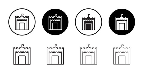 Castle icon Flat line symbol