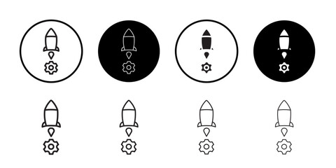 Launch settings icon Flat line symbol