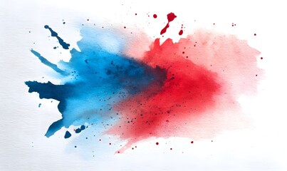 Abstract Red Blue Watercolor Splash Artistic Background Design Texture Paint Modern Creative Digital Illustration Vibrant Color Splotch Grunge ink dye