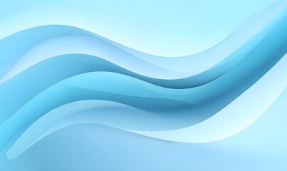 Fototapeta premium Abstract Blue Wave Background Design Smooth Elegant Flowing Curves Subtle Light Pastel Shades Modern Minimalist Style Digital Art Graphic Resource for