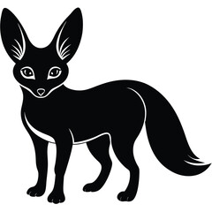 Obraz premium fennec fox vector silhouette single collection