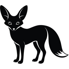 Obraz premium fennec fox vector silhouette single collection
