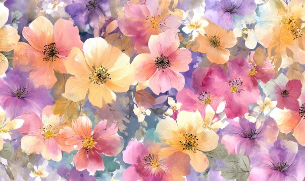 Watercolor Pastel Flowers