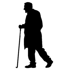 Elderly man silhouette