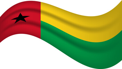 Guinea-Bissau wavy flag, waving flag vector illustration