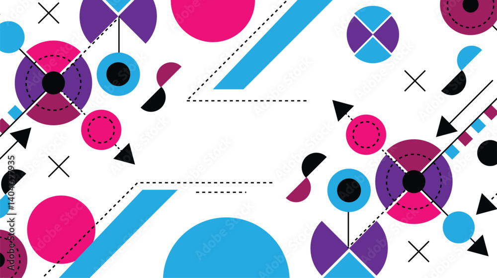 Poster Technological Line Art Abstract Geometric Banner Copy Space. Web design elements and resources vector art