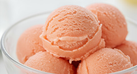 Close Up View Of Pink Ice Cream Scoops