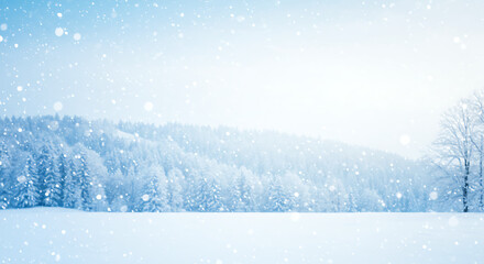 Serene Winter Landscape: Snowfall's Gentle Embrace AI Generated